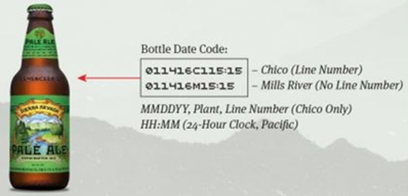 How to find the date of production for an individual bottle of Sierra Nevada beer (Sierra Nevada Brewing Co.)